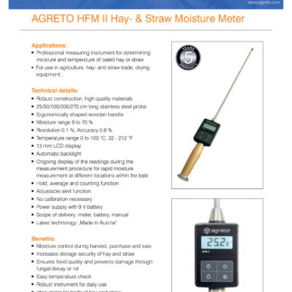 Hay moisture tester / meter  Professional devices from Agreto